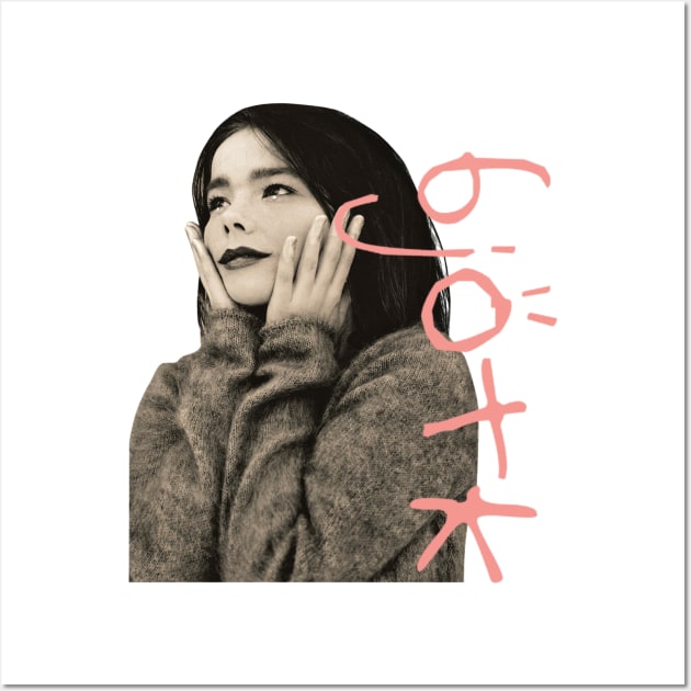 Retro Bjork Fan Art Design Wall Art by Kinanti art